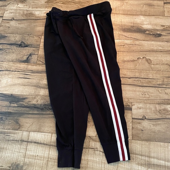 ATHLETIC WORKS Black Jogger Pants w/Side Stripe + Pockets Size Large - Picture 2 of 12